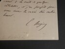 Emile AUGIER - LETTRE AUTOGRAPHE SIGN&Eacute;E &Agrave; Monsieur MAYER en 1882. Emile AUGIER