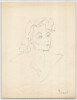 Pierre Alary - Dessin original sign&eacute; de ses initiales &Eacute;tude buste de femme 1950. Pierre Alary