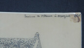 Tombeau de Saint-Etienne, Abbaye d'Aubazine - Dessin original sign&eacute; - Encre vers 1930. Louis Henri Laffill&eacute;e