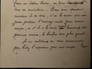 F&eacute;licit&eacute; LAMENNAIS - Lettre Autographe Sign&eacute;e "h&acirc;ter l'impression". F&eacute;licit&eacute; Lamennais