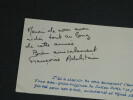 Fran&ccedil;oise ADELSTAIN - NOTE DE REMERCIEMENTS AUTOGRAPHE SIGN&Eacute;E. Fran&ccedil;oise ADELSTAIN