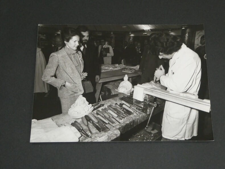 Photographie noir et Blanc &eacute;poque 70/80 AFP Anne Aymone Giscard D'ESTAING 1977. 