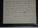 LETTRE AUTOGRAPHE SIGNEE, BOIS FLEURI, SEINE 1901. Andr&eacute; Theuriet