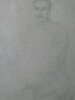 Dessin au crayon Portrait d'homme par Alphonse Monchablon 1888, Grand format. Alphonse Monchablon