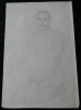 Dessin au crayon Portrait d'homme par Alphonse Monchablon 1888, Grand format. Alphonse Monchablon
