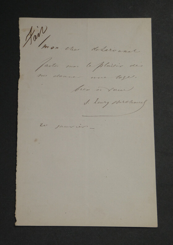 Samuel Henry BERTHOUD &eacute;crivain - LETTRE AUTOGRAPHE SIGN&Eacute;E &Agrave; Charles De LAROUNAT. Samuel-Henry BERTHOUD