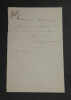 Samuel Henry BERTHOUD &eacute;crivain - LETTRE AUTOGRAPHE SIGN&Eacute;E &Agrave; Charles De LAROUNAT. Samuel-Henry BERTHOUD