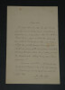 Adolphe BELOT - LETTRE AUTOGRAPHE SIGN&Eacute;E. Adolphe BELOT