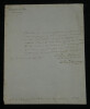 Louis Marie C&eacute;leste d'Aumont - Lettre sign&eacute;e &agrave; Mr le Marquis de Valori - 1821. Louis-Marie-C&eacute;leste d'Aumont