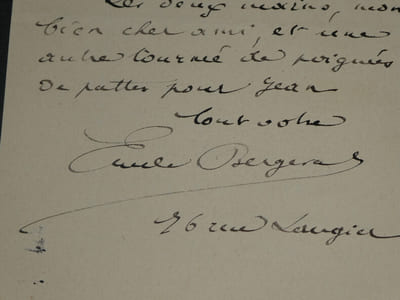 Émile BERGERAT - LONGUE LETTRE AUTOGRAPHE SIGNÉE À COQUELIN AÎNÉ - 4 pages 1892