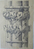 Chapiteaux de colonnettes du XIV&egrave;me - Dessin original sign&eacute;. Louis Henri Laffill&eacute;e