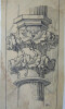 Chapiteaux de colonnettes du XIV&egrave;me - Dessin original sign&eacute;. Louis Henri Laffill&eacute;e