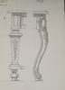 Exemples de supports en forme de gaine - Dessin original sign&eacute;. Louis Henri Laffill&eacute;e