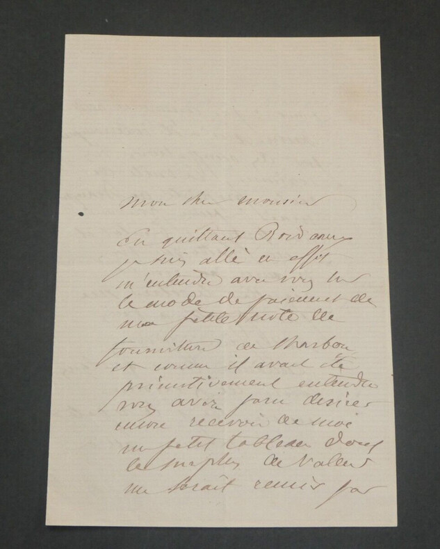 Th&eacute;odore GUDIN, peintre fran&ccedil;ais, lettre autographe sign&eacute;e, 14 f&eacute;vrier 1864. Th&eacute;odore GUDIN