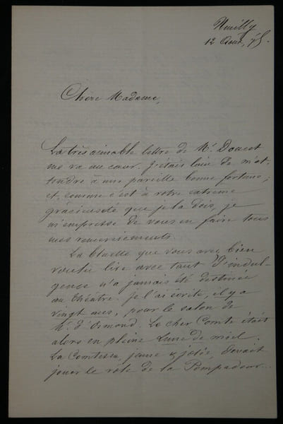 A. LOISON - Lettre Autographe Sign&eacute;e du secr&eacute;taire du Marquis d'Osmond, 1848. A. LOISON