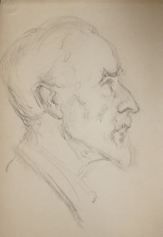 Dessin de Georges CHESNEAU repr&eacute;sentant Gob&ocirc; sans doute pendant la guerre. Georges CHESNEAU