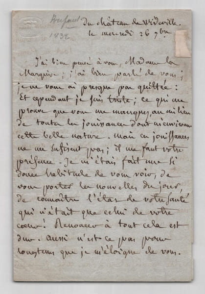 Charles Brifaut - Lettre autographe sign&eacute;e - Ch&acirc;teau de Wideville. Charles Brifaut