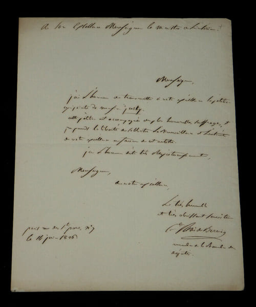 Ren&eacute; de Pierre de Bernis - Lettre autographe sign&eacute;e au Ministre de l'int&eacute;rieur, 1826. Ren&eacute; de Pierre de Bernis