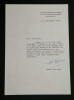 Andr&eacute; Malraux, Ecrivain - Lettre dactylographi&eacute;e sign&eacute;e, Verri&egrave;res-le-Buisson, 5 d&eacute;cembre 1975. Andr&eacute; MALRAUX