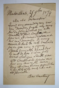 LETTRE AUTOGRAPHE SIGNÉE À Mr PARMENTIER, SONNET, 1894