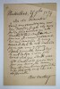 LETTRE AUTOGRAPHE SIGN&Eacute;E &Agrave; Mr PARMENTIER, SONNET, 1894. COMETTANT Oscar