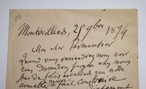 LETTRE AUTOGRAPHE SIGNÉE À Mr PARMENTIER, SONNET, 1894