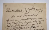 LETTRE AUTOGRAPHE SIGN&Eacute;E &Agrave; Mr PARMENTIER, SONNET, 1894. COMETTANT Oscar
