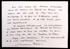 Roseline BACOU, Historienne de l'art - CARTE-LETTRE AUTOGRAPHE SIGN&Eacute;E, 1978. Roseline BACOU