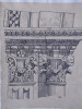 Chapiteaux du portail de Saint-Pierre &agrave; Lyon - Dessin original sign&eacute; de ses initiales, encre vers 1930. Louis Henri Laffill&eacute;e
