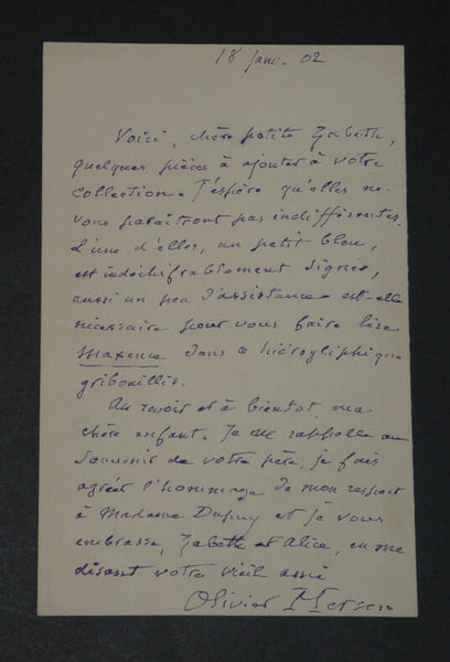 Charles Olivier Merson - LETTRE AUTOGRAPHE SIGN&Eacute;E - 1902. Charles-Olivier Merson