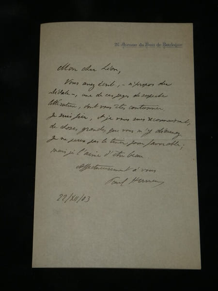 Paul Hervieu - LETTRE AUTOGRAPHE SIGN&Eacute;E &Agrave; L&eacute;on Daudet - Le D&eacute;dale - 1903. Paul Hervieu