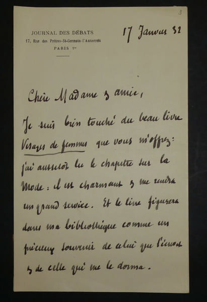 LETTRE AUTOGRAPHE SIGN&Eacute;E, JOURNAL DES DEBATS, PARIS, 1932. Andr&eacute; Bellessort