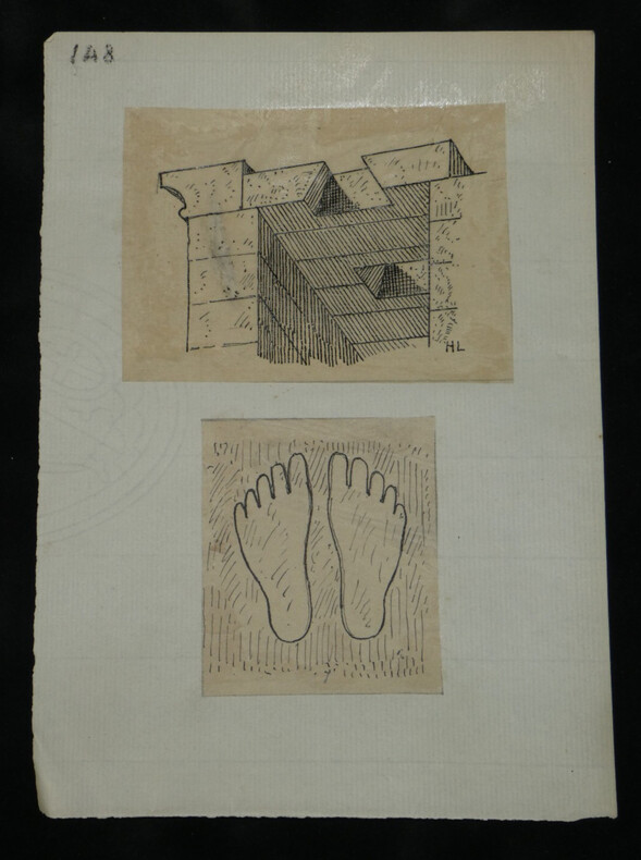 Syst&egrave;me d'&eacute;clairage par le plafond - Dessin original sign&eacute; - Vers 1930. Louis Henri Laffill&eacute;e