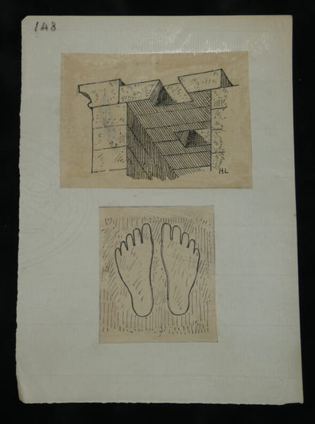 Syst&egrave;me d'&eacute;clairage par le plafond - Dessin original sign&eacute; - Vers 1930. Louis Henri Laffill&eacute;e