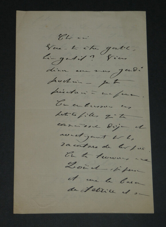 Adolphe BELOT - LETTRE AUTOGRAPHE SIGN&Eacute;E - Invitation &agrave; diner. Adolphe BELOT