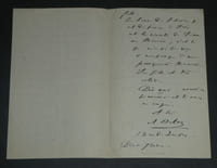 Adolphe BELOT - LETTRE AUTOGRAPHE SIGNÉE - Invitation à diner