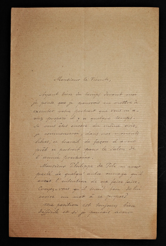 Lettre autographe sign&eacute;e &agrave; Monsieur le Vicomte. Paris, 21 juin 1895.. Richard Barabandy