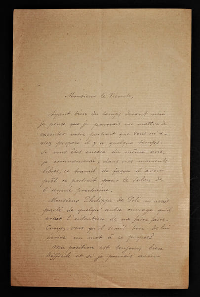 Lettre autographe sign&eacute;e &agrave; Monsieur le Vicomte. Paris, 21 juin 1895.. Richard Barabandy
