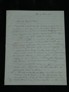 Benoît Fourneyron Lettre autographe signée Turbine Hydraulique Science 1837
