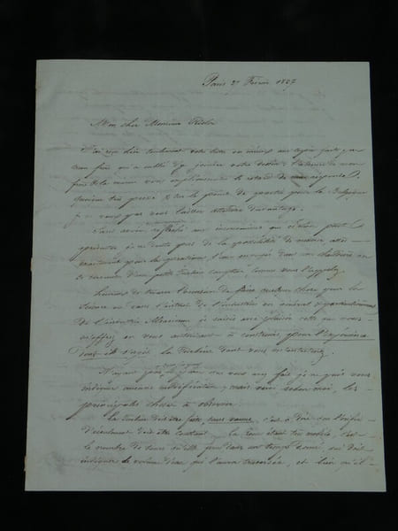 Beno&icirc;t Fourneyron Lettre autographe sign&eacute;e Turbine Hydraulique Science 1837. Beno&icirc;t Fourneyron