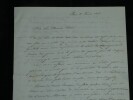 Beno&icirc;t Fourneyron Lettre autographe sign&eacute;e Turbine Hydraulique Science 1837. Beno&icirc;t Fourneyron