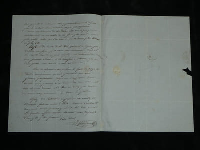 Benoît Fourneyron Lettre autographe signée Turbine Hydraulique Science 1837