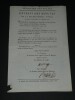 Joseph-Marie Portalis - Imprim&eacute; sign&eacute; du minist&egrave;re des cultes de Napol&eacute;on - 1806. Joseph-Marie Portalis