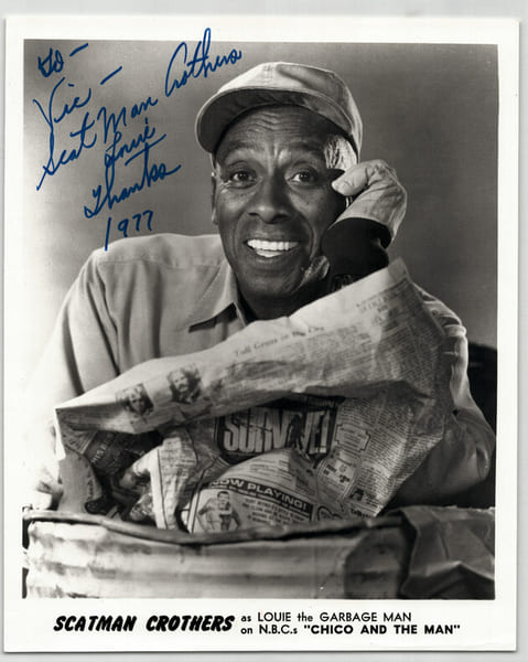 Scatman Crothers - Photographie d&eacute;dicac&eacute;e et sign&eacute;e 20,5 x 25,4 cm 1977. Scatman Crothers