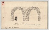 Vo&ucirc;tes des magasins du Ramesseum - Dessin original - vers 1930. Louis Henri Laffill&eacute;e