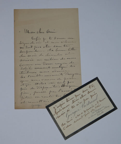 Georges Jules BERTRAND - LETTRE AUTOGRAPHE SIGN&Eacute;E & CARTE DE VISITE AUTOGRAPHE. Georges Jules BERTRAND