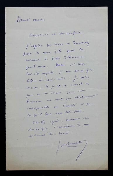 Jules LEMA&Icirc;TRE - LETTRE AUTOGRAPHE SIGNEE. Jules Lema&icirc;tre