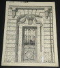 Entr&eacute;e d'une maison rue Charlemagne &agrave; Paris - Dessin original sign&eacute;. Louis Henri Laffill&eacute;e