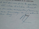 Le Colonel R&eacute;my - Lettre dactylographi&eacute;e et en partie autographe sign&eacute;e - 1972. Le Colonel R&eacute;my (Gilbert Renault)