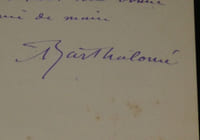 Albert Bartholomé - Lettre autographe signée "Je me réjouis de [...] vos succès"